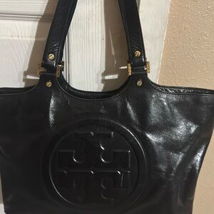 Black leather Tory Burch shoulder handbag